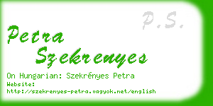 petra szekrenyes business card