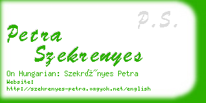 petra szekrenyes business card